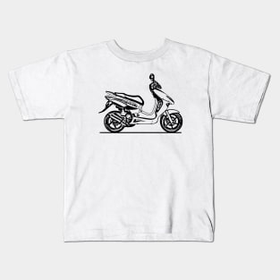 X8RS Super Sport Motorcycle Sketch Art Kids T-Shirt